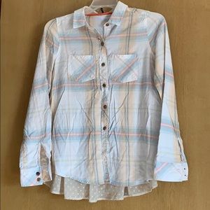 Buckle plaid button up shirt